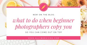 What to do when beginner photographers copy you by Ally B Designs