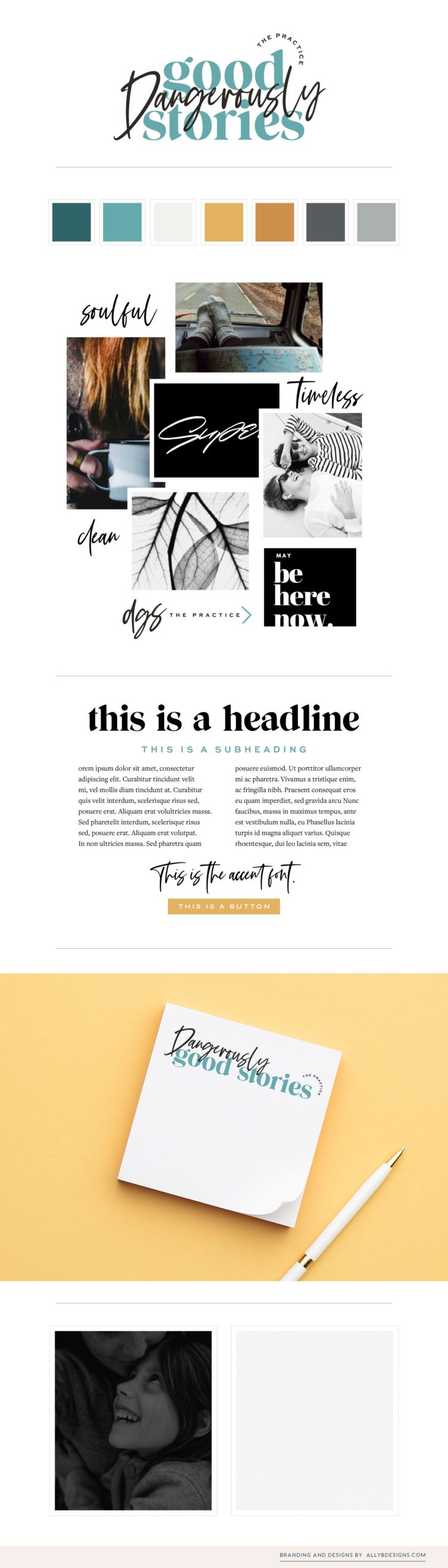 Custom Brand Project for Dangerously Good Stories with Marie Masse | Bold, Soulful, and Impactful describes the brand design
