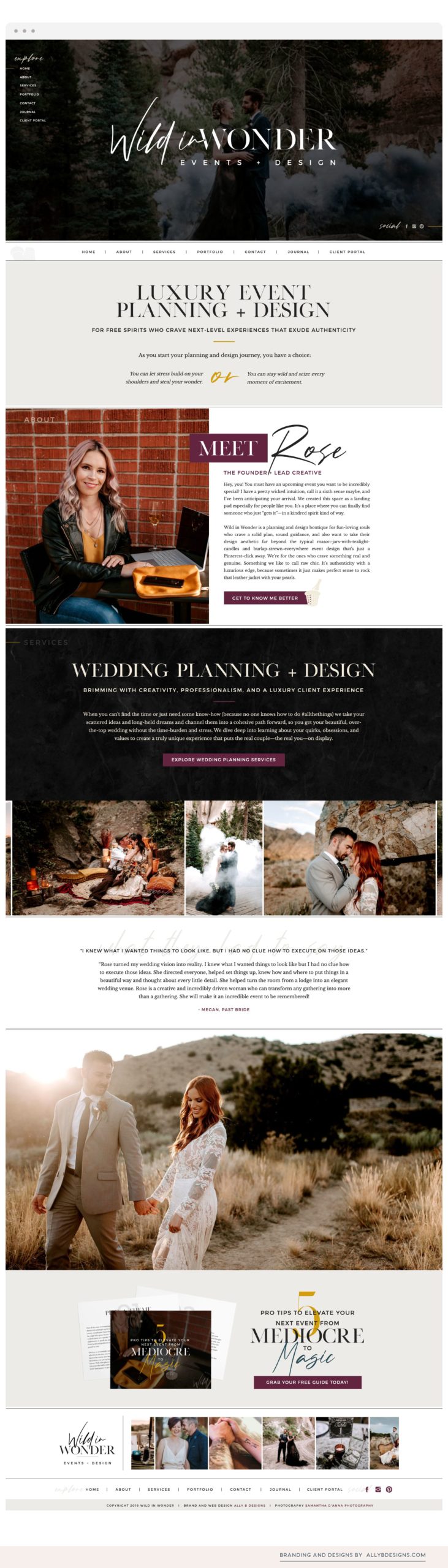 Wedding Professional Rebrand / Dramatic Brand Design / Branding for Wedding Planner / Custom ShowIt Website for Wedding Planner