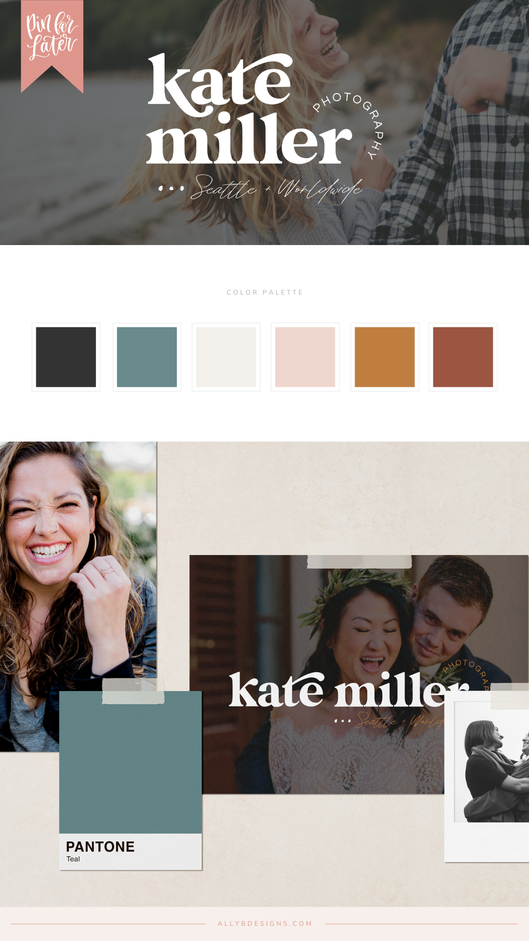 Client Launch: A Bold and Colorful Wedding Photographer Brand for Kate Miller Photography by Ally B Designs