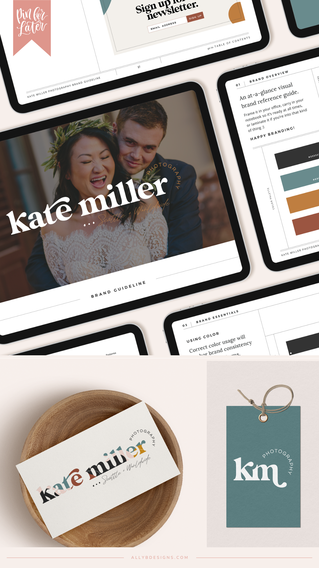 Client Launch: A Colorful Wedding Photographer Website and Brand for Kate Miller Photography by Ally B Designs