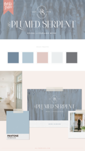 color palette and and branding from brand designer for bridal company that sells wedding dresses