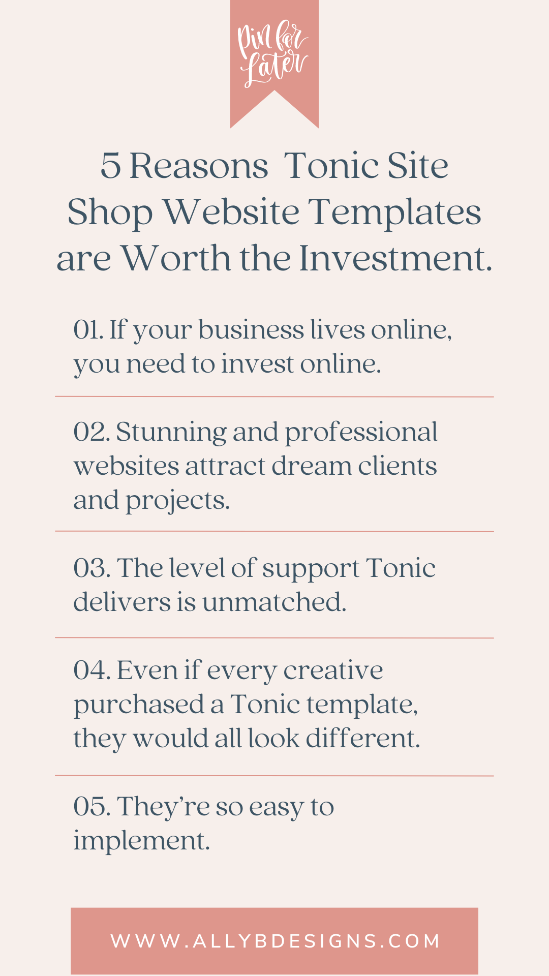 5 Reasons Tonic Website Templates are Worth the Investment - Blog Post by Ally B Designs